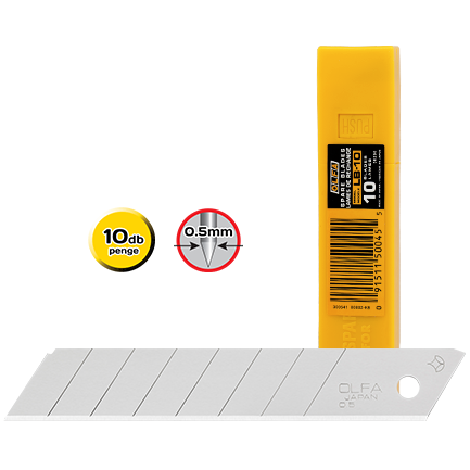 Olfa LB-10 tördelhető penge, ezüst színű, 18 mm, 10 db/csomag termék fő termékképe
